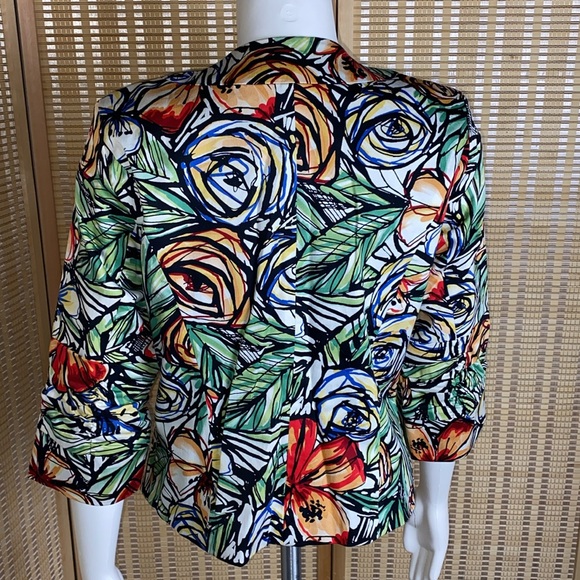 🔷Coldwater Creek Floral Print Jacket Spring / Summer Size 8 Petite - Picture 5 of 7